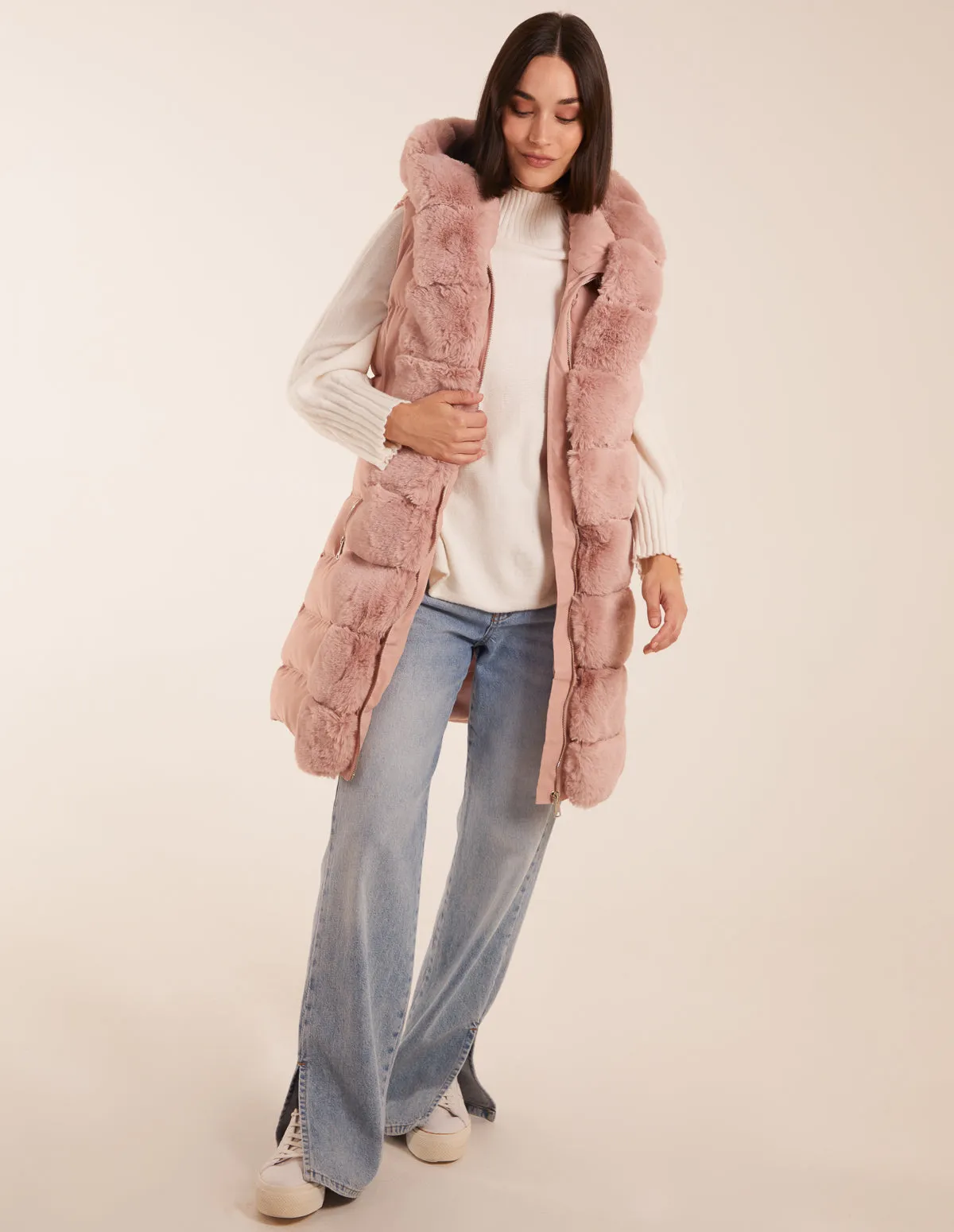 Faux Fur Detail Gilet sold by Blue Vanilla product image thumbnail 4