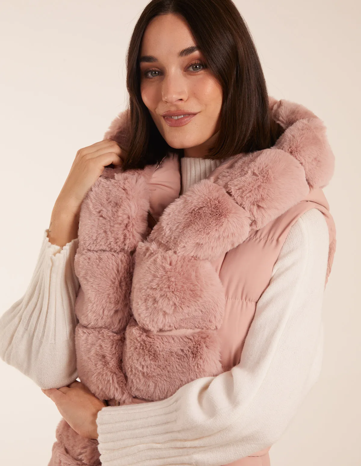 Faux Fur Detail Gilet sold by Blue Vanilla product image thumbnail 2
