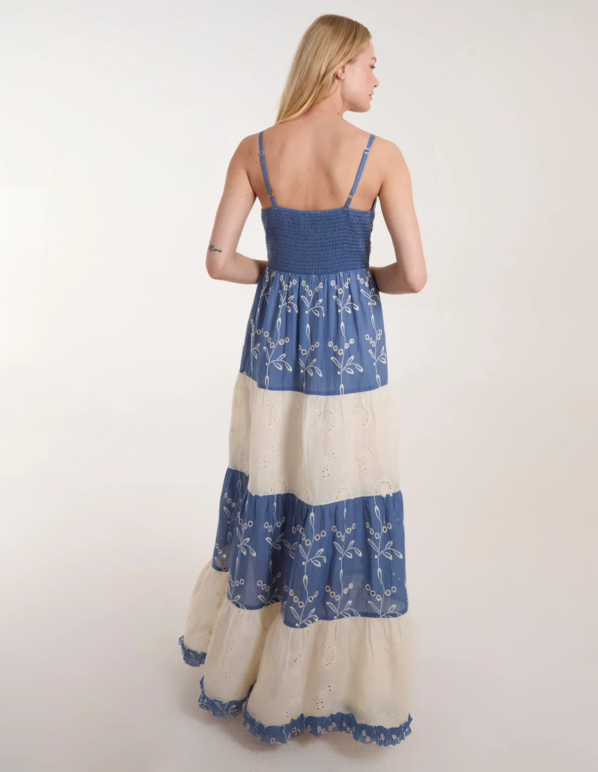 Embroidered Block Out Stripe Cami Dress sold by Blue Vanilla product image thumbnail 4