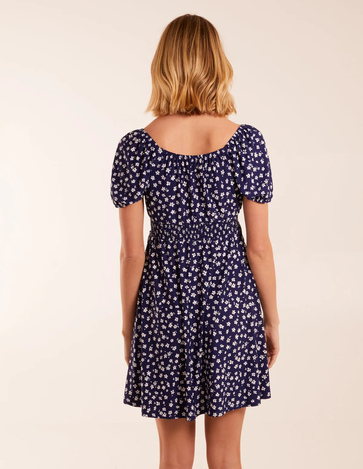 Sweet Heart Neck Floral Mini Dress sold by Blue Vanilla product image thumbnail 4