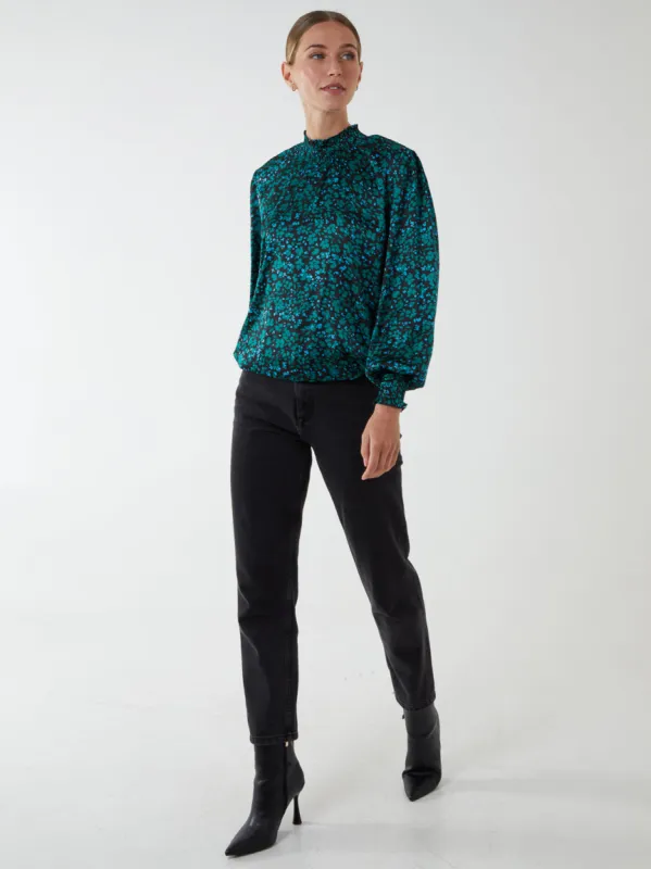 Shirred Balloon Elasticated Hem Top sold by Blue Vanilla