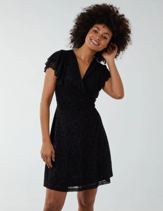 Leopard Velvet on Mesh Dress sold by Blue Vanilla