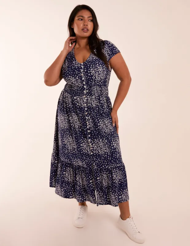 Curve Button Through Midi Dress sold by Blue Vanilla