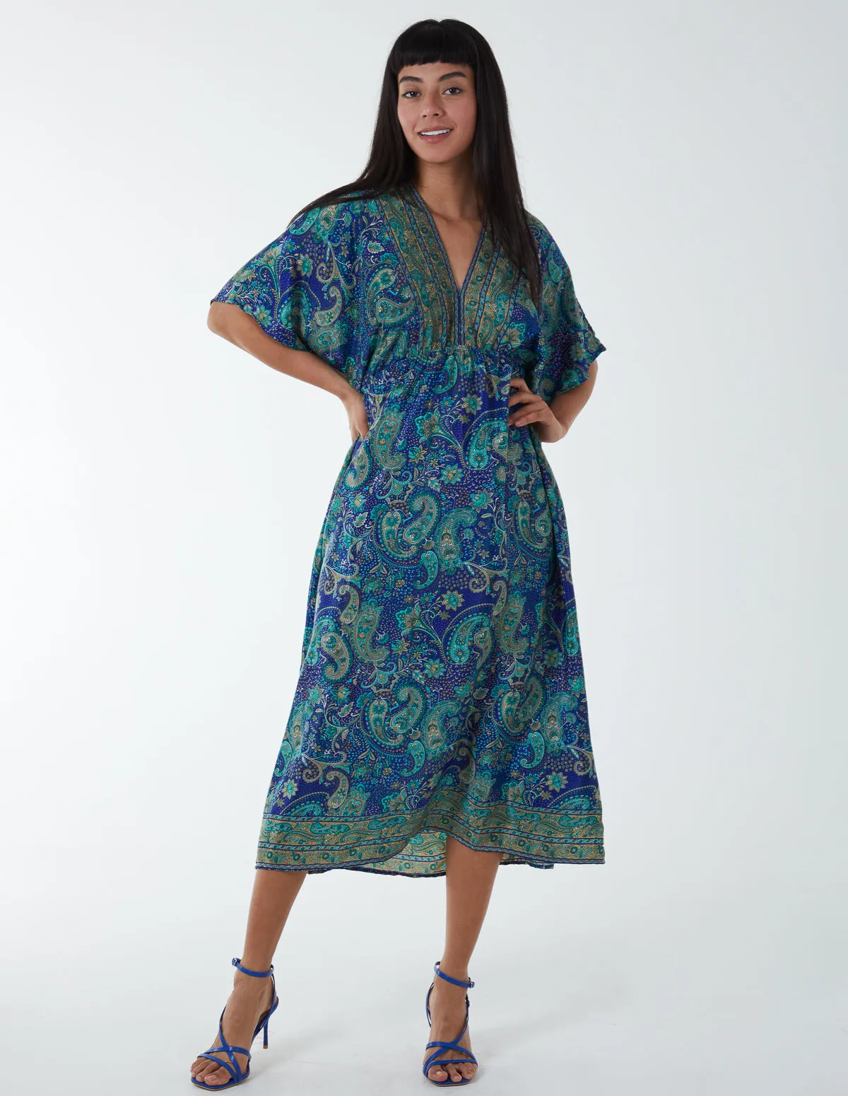 Kimono Sleeve Midi Dress sold by Blue Vanilla