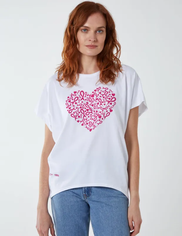 Hearts High Low Oversized T-Shirt sold by Blue Vanilla