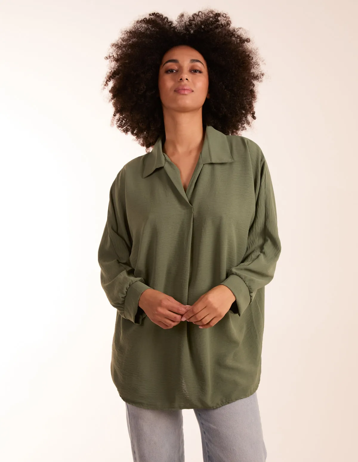 Open Collar Blouse sold by Blue Vanilla