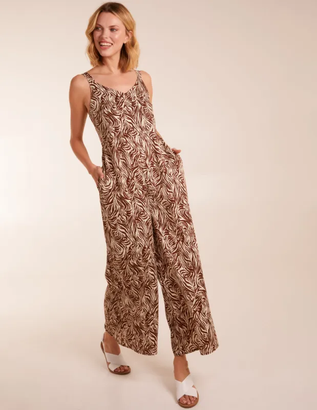 Printed Side Pocket Jumpsuit sold by Blue Vanilla