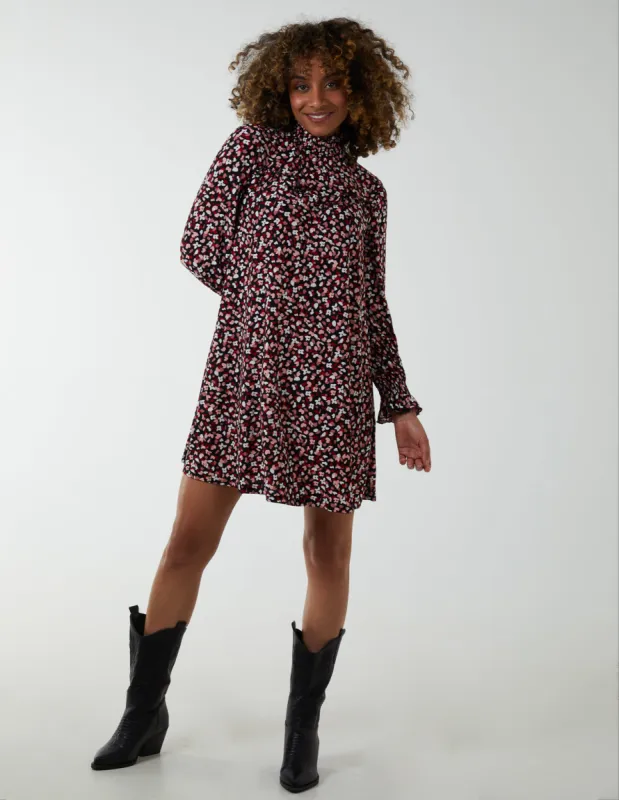 Sweetheart Shirred Mini Trapeze Dress sold by Blue Vanilla