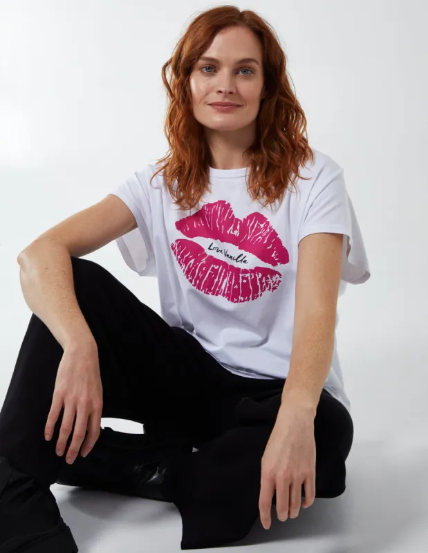 Lips High Low Oversized T-Shirt sold by Blue Vanilla