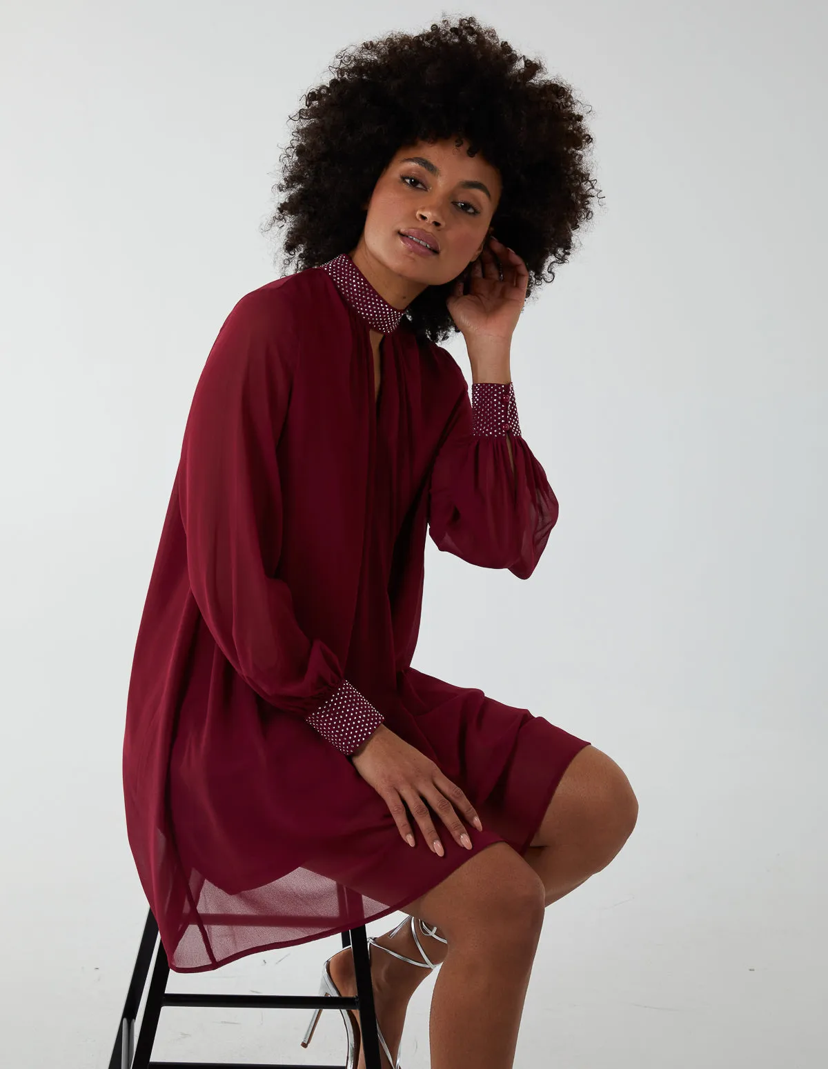 Shift Diamante Collar Midi Dress sold by Blue Vanilla product image thumbnail 4