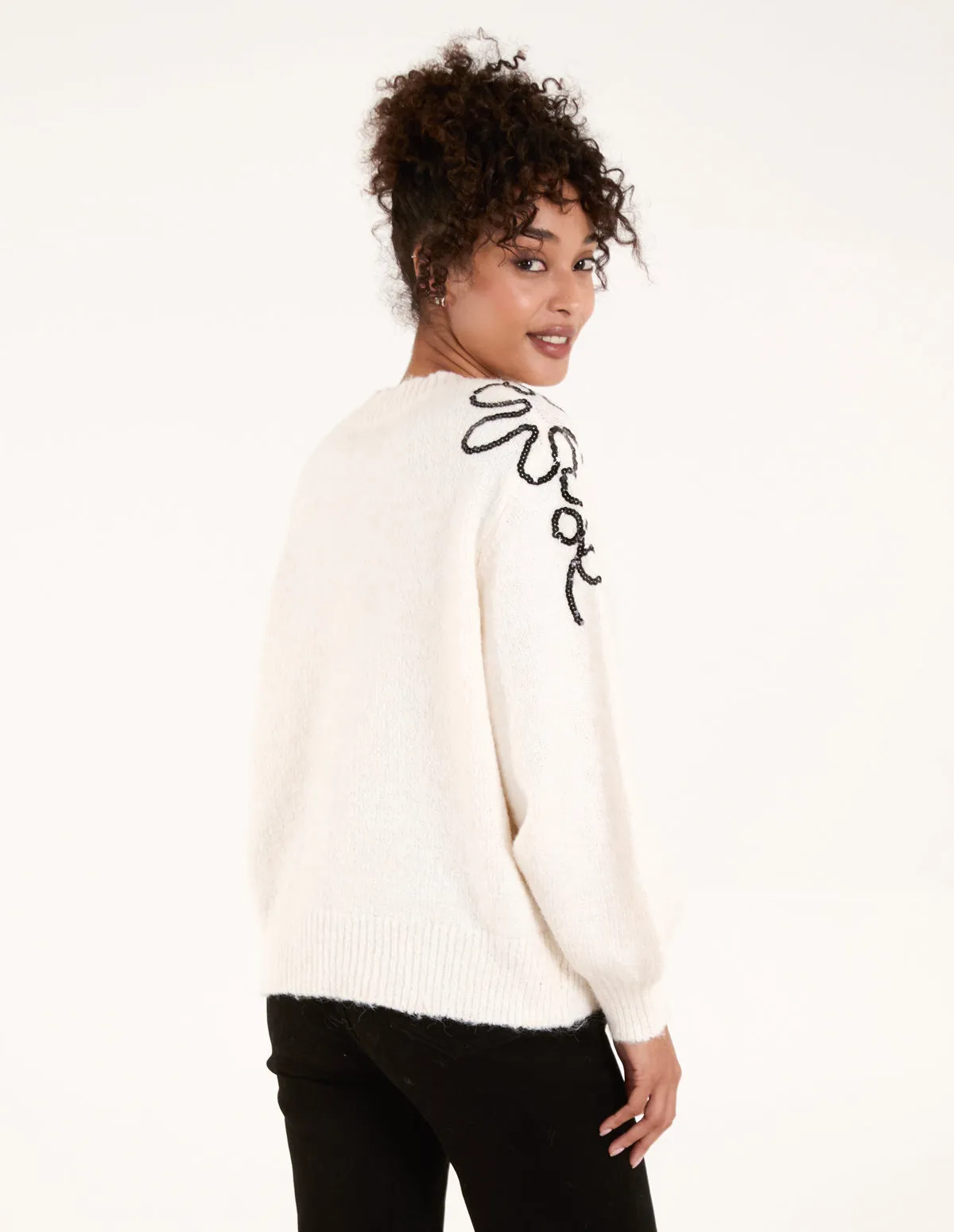 Abstract Flower Embroidery Jumper sold by Blue Vanilla product image thumbnail 4