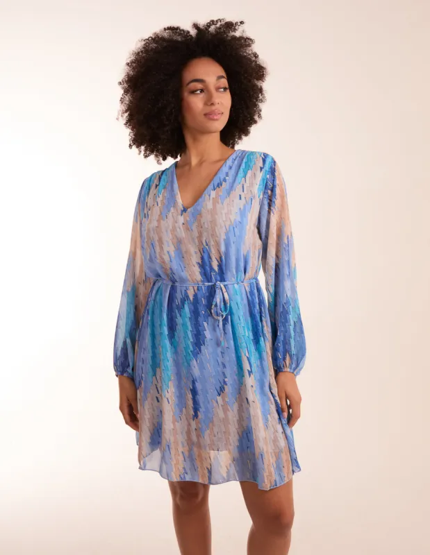 Zig Zag Printed Belted Dress sold by Blue Vanilla