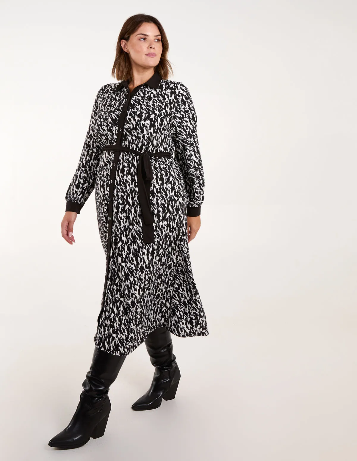 Curve Constrast Belted Midi Shirt Dress sold by Blue Vanilla product image thumbnail 2