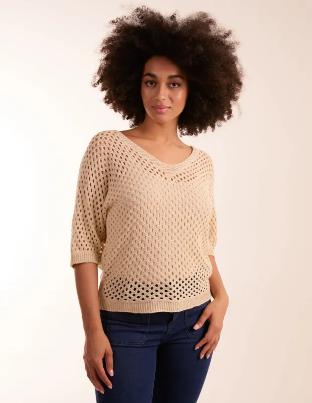Crochet V Neck Top sold by Blue Vanilla