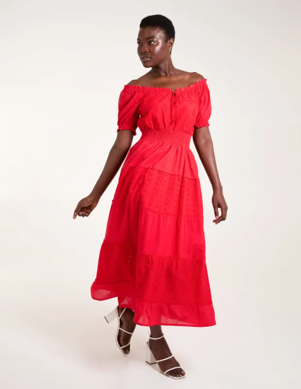 Milkmaid Broderie Tiered Maxi Dress sold by Blue Vanilla