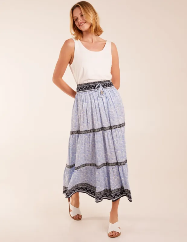 Contrast Printed Tiered Skirt sold by Blue Vanilla