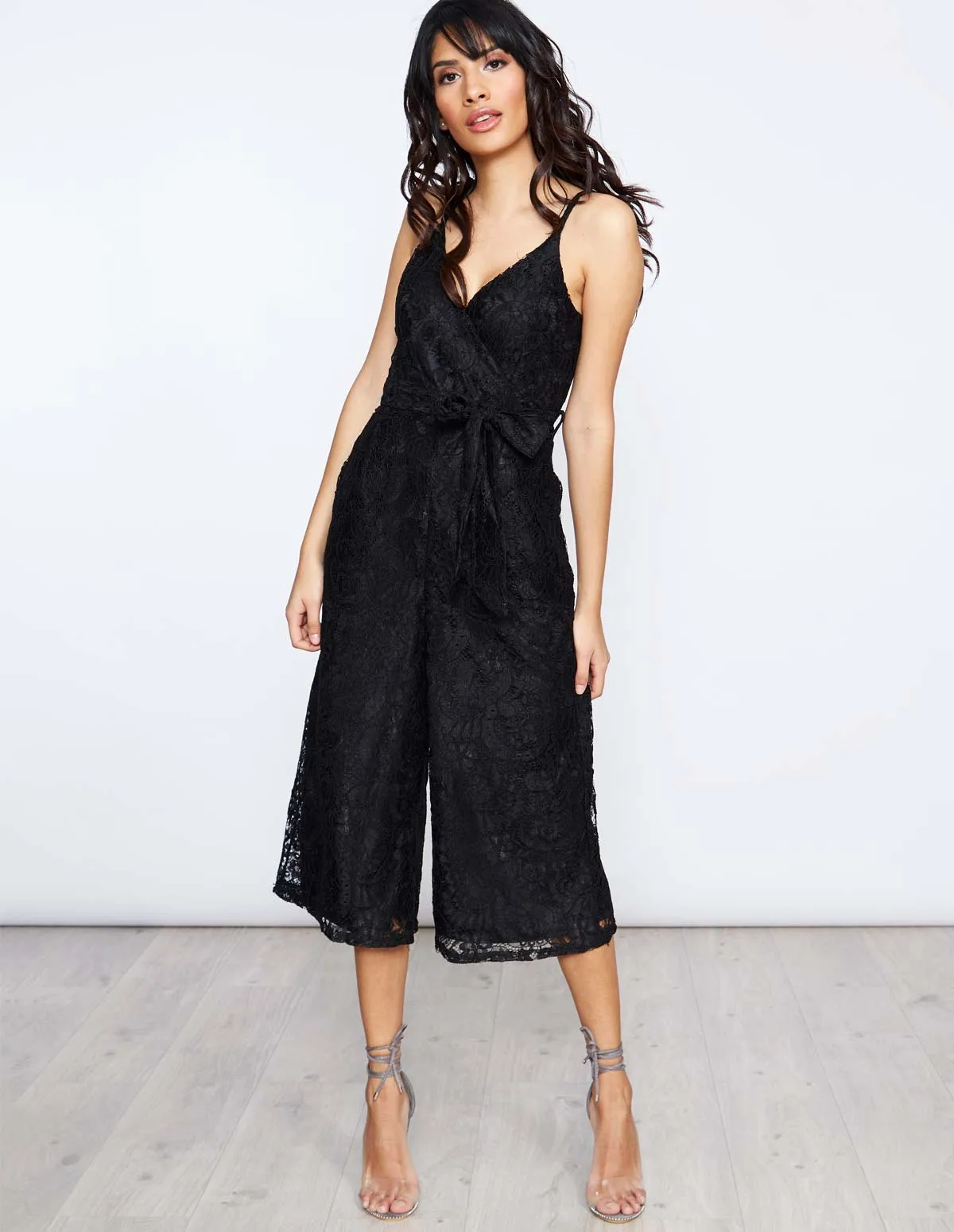 Black Lace Wrap Jumpsuit sold by Blue Vanilla product image thumbnail 3