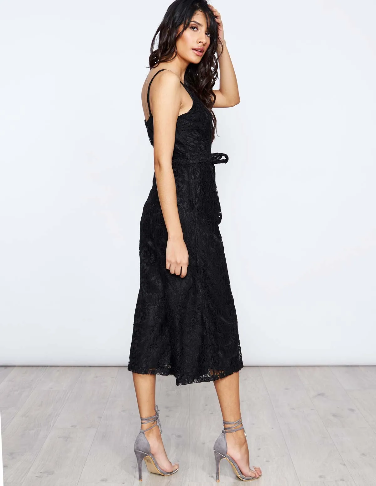 Black Lace Wrap Jumpsuit sold by Blue Vanilla product image thumbnail 5