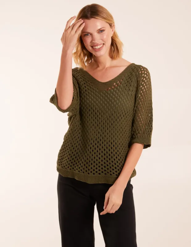 Crochet V Neck Top sold by Blue Vanilla