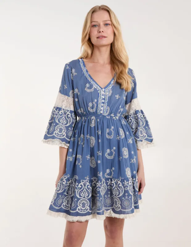 Embellished And Embroidered Mini Dress sold by Blue Vanilla