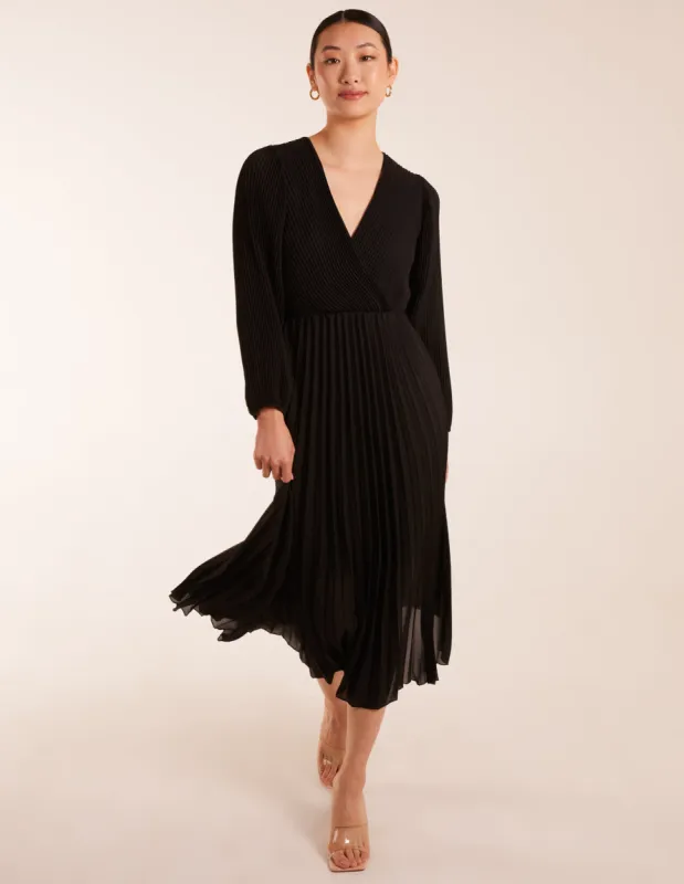Metallic Chiffon Pleated Dress sold by Blue Vanilla