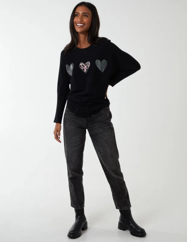 Diamante Heart Batwing Top made by Blue Vanilla