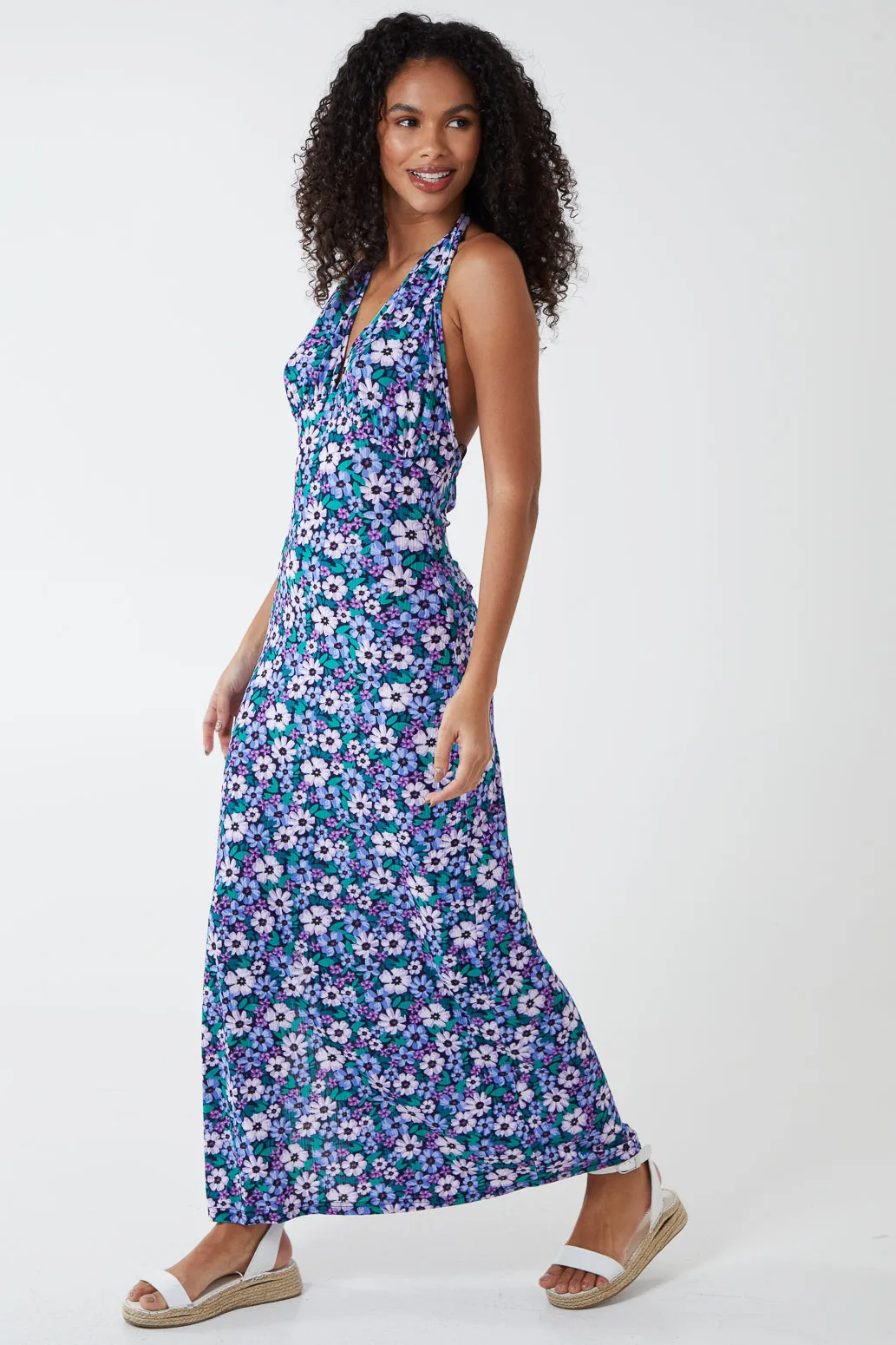 Flower Print Halterneck Midi Dress sold by Blue Vanilla product image thumbnail 3