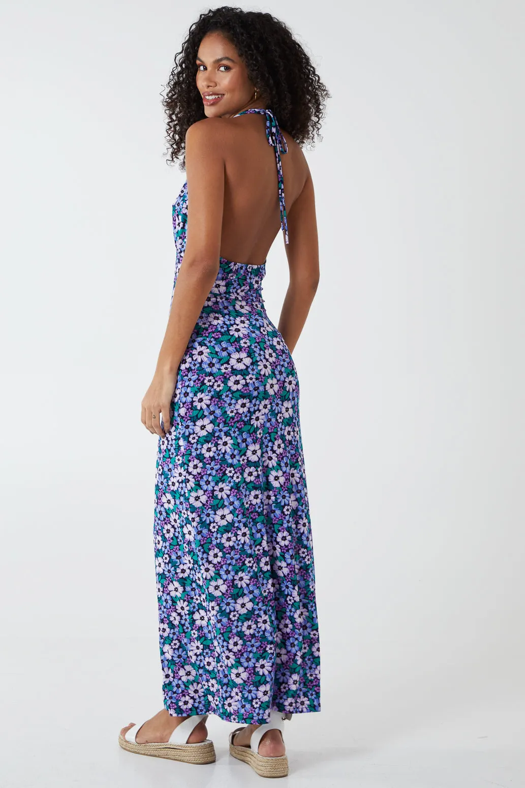 Flower Print Halterneck Midi Dress sold by Blue Vanilla product image thumbnail 5