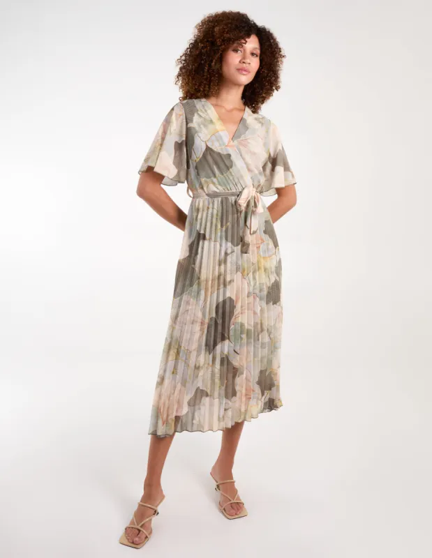 Shell Print Pleated Crossover Dress sold by Blue Vanilla