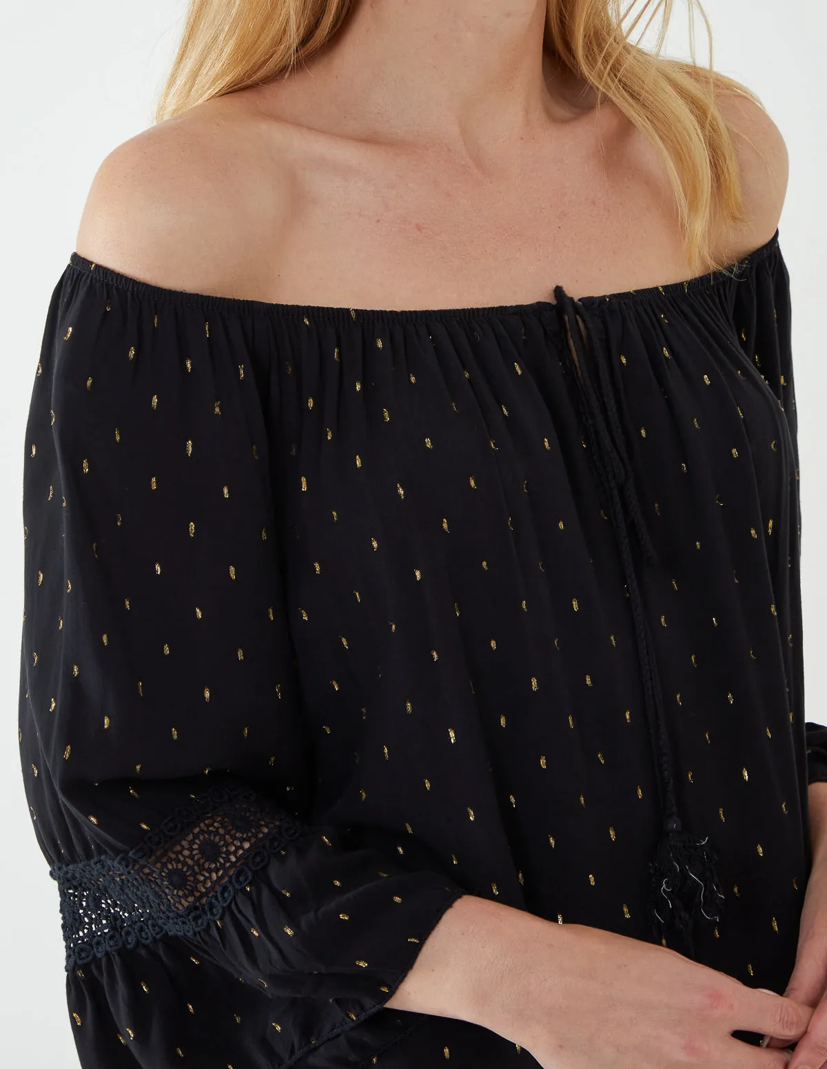 Crochet Sleeve Detail Dress sold by Blue Vanilla product image thumbnail 2