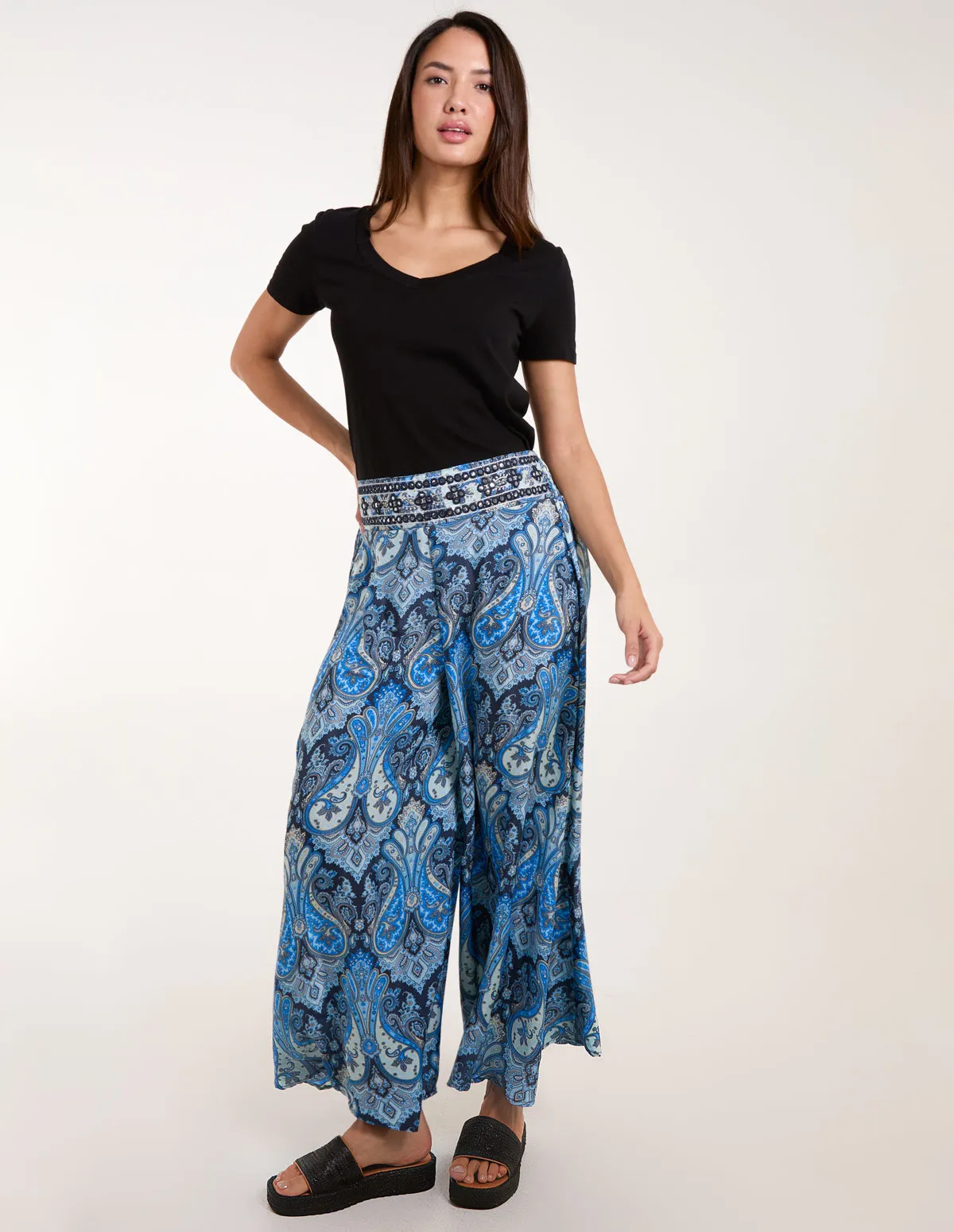 Embellished Waist Wide Leg Trousers sold by Blue Vanilla product image thumbnail 2