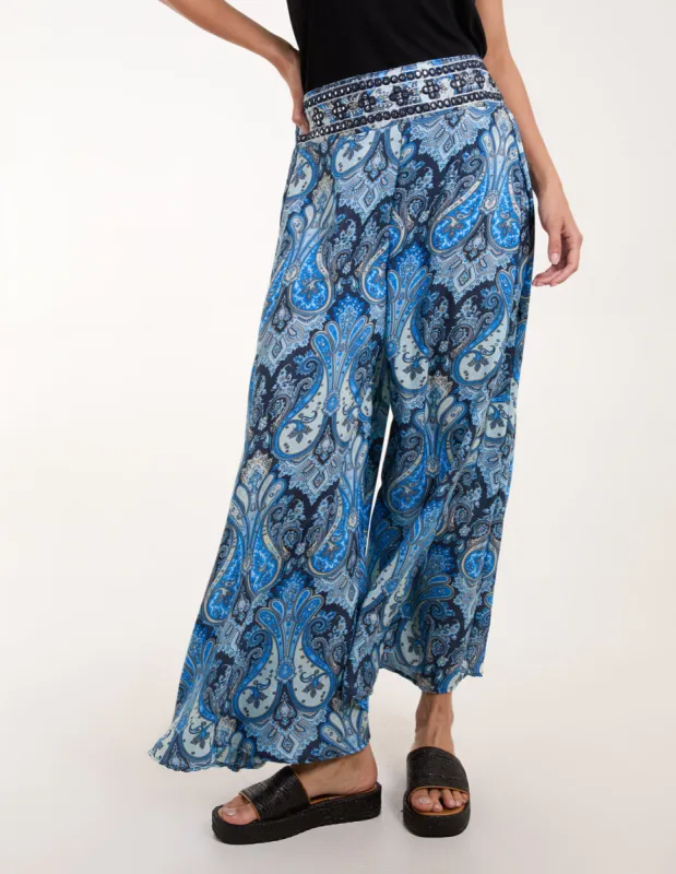 Embellished Waist Wide Leg Trousers sold by Blue Vanilla