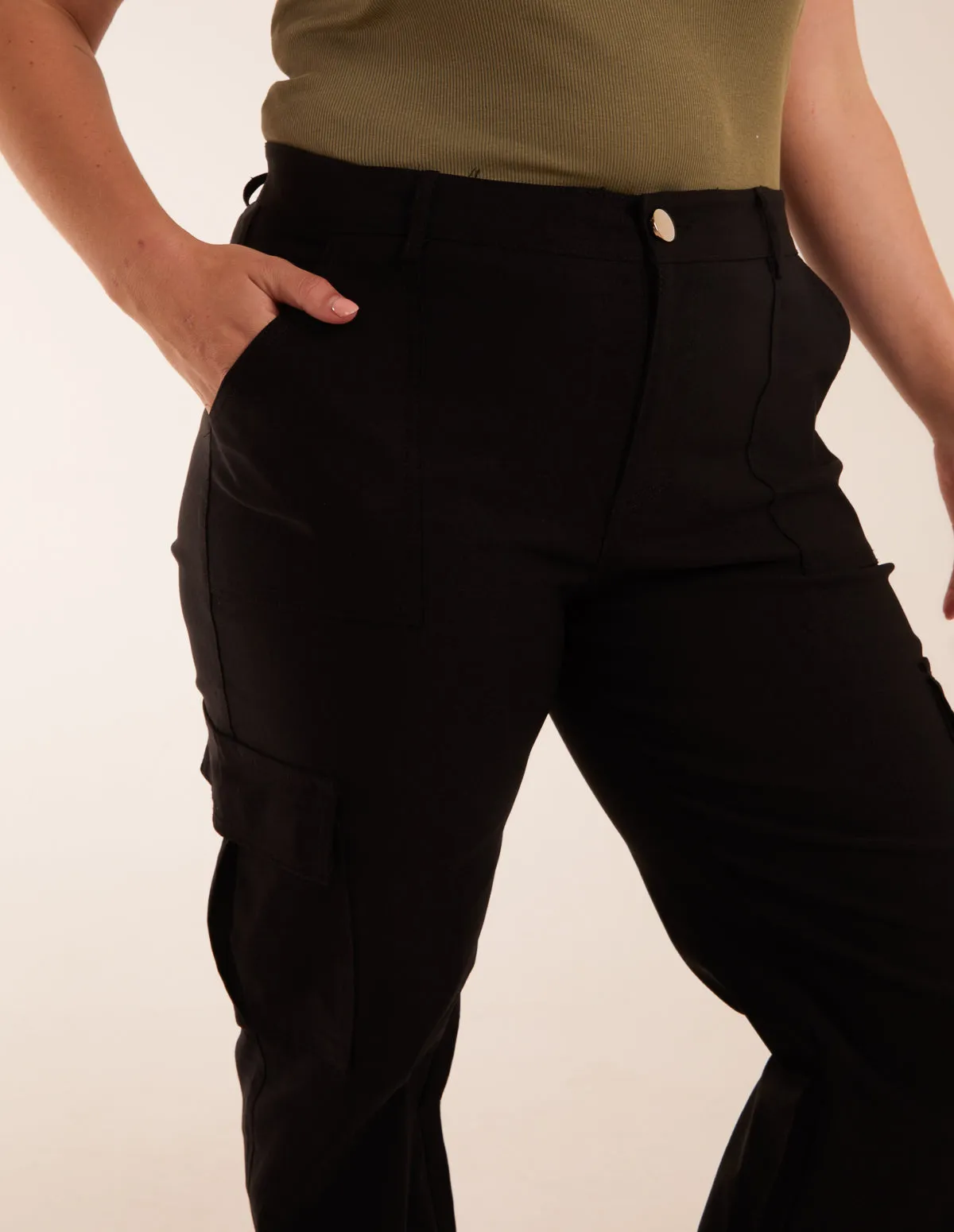 Curve Straight Leg Pocket Detail Cargo Joggers sold by Blue Vanilla product image thumbnail 4