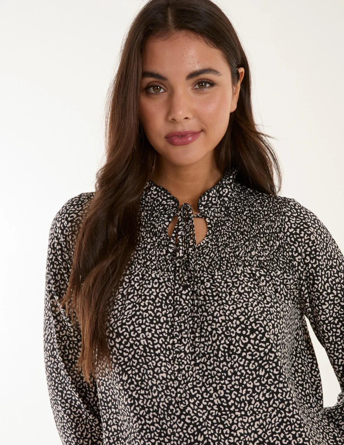 Shirred Cheetah Smock Dress sold by Blue Vanilla product image thumbnail 2
