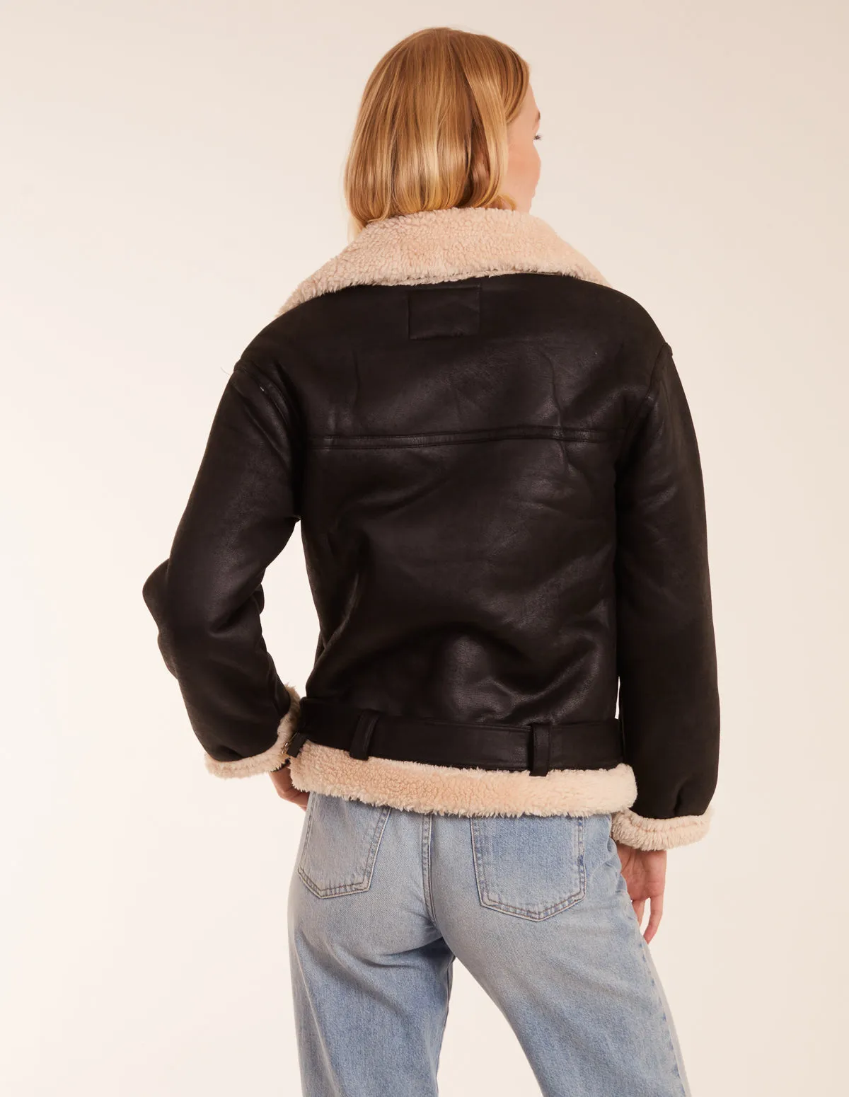 Shearling Aviator Jacket sold by Blue Vanilla product image thumbnail 4