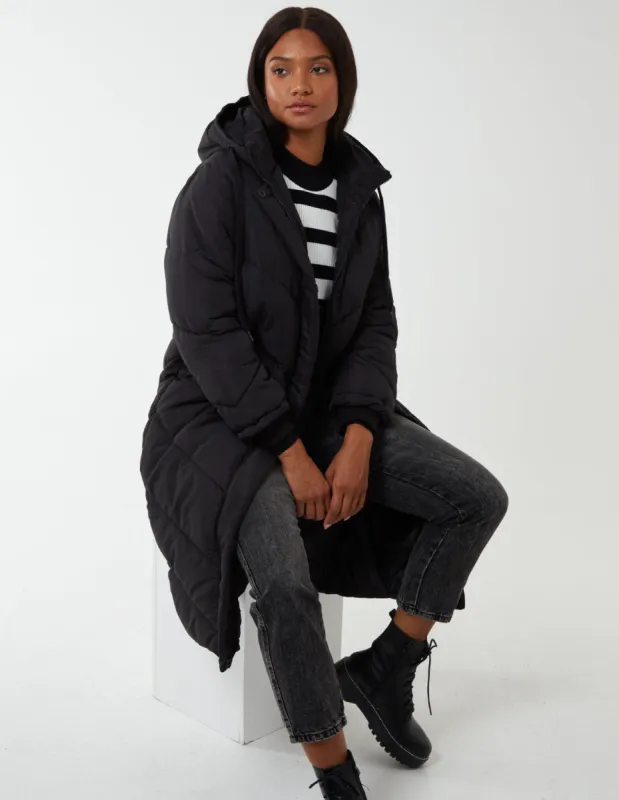 Chevron Midi Quilted Coat sold by Blue Vanilla