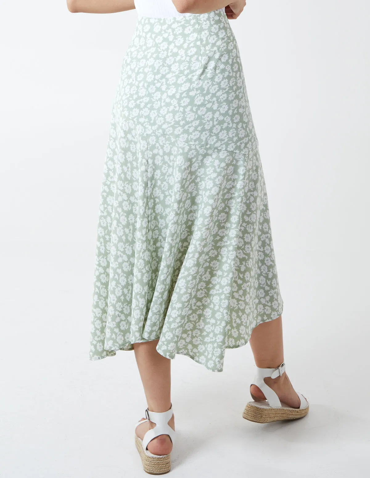 Floral Print Asymmetric Midi Skirt sold by Blue Vanilla product image thumbnail 5