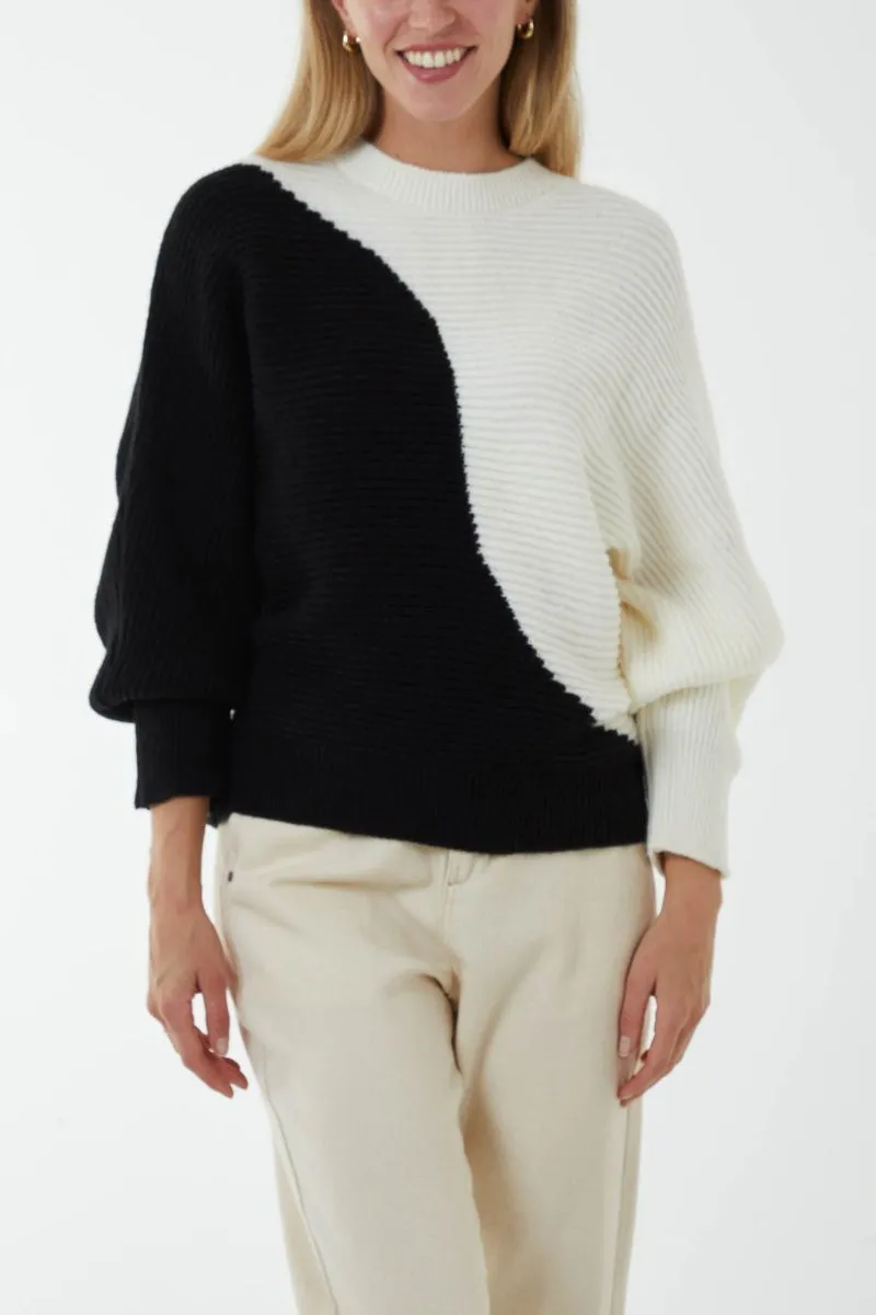 Two Tone Batwing Jumper sold by Blue Vanilla