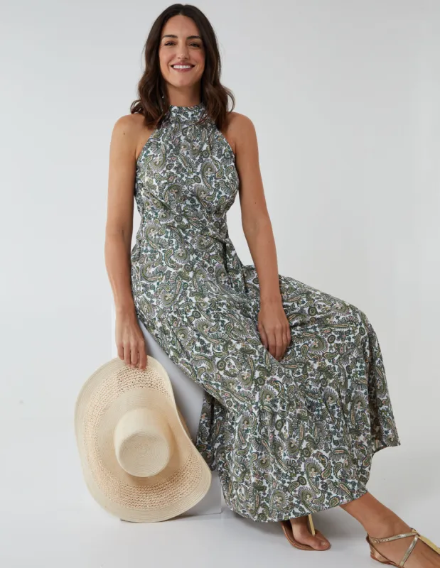 High Neck Tiered Midi Dress sold by Blue Vanilla