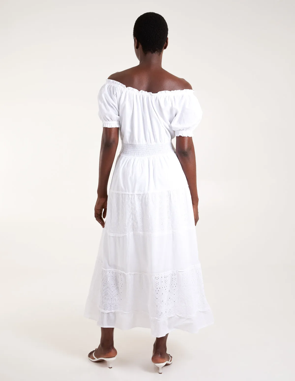 Milkmaid Broderie Tiered Maxi Dress sold by Blue Vanilla product image thumbnail 4