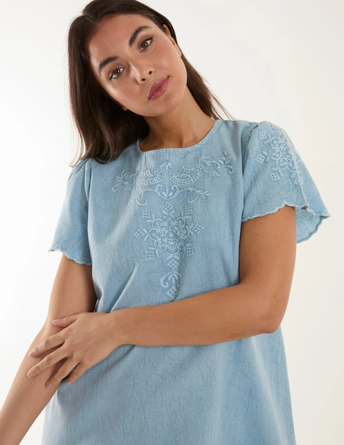 Embroidered Mini Dress sold by Blue Vanilla product image thumbnail 2