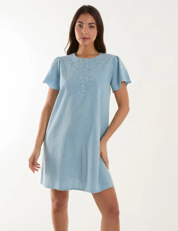 Embroidered Mini Dress sold by Blue Vanilla