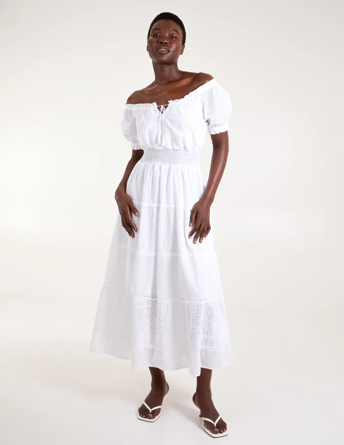 Milkmaid Broderie Tiered Maxi Dress sold by Blue Vanilla product image thumbnail 3