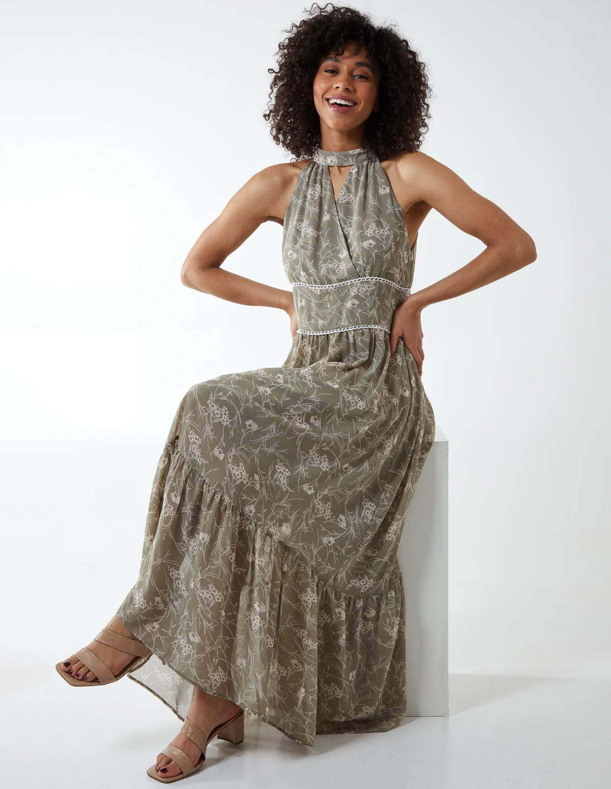 Cut Out Halter Neck Maxi Dress sold by Blue Vanilla product image thumbnail 2