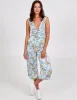 Knot Front V-Neck Culotte Jumpsuit sold by Blue Vanilla
