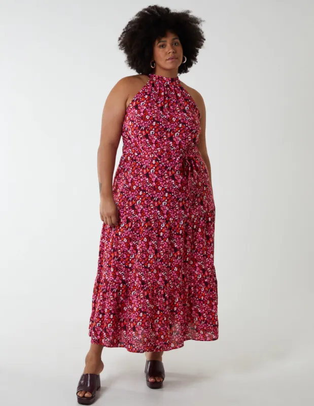 Curve Halter Neck Midi Dress sold by Blue Vanilla