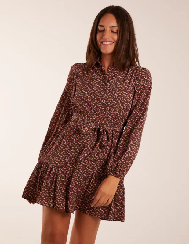 Ruched Shoulder Mini Shirt Dress sold by Blue Vanilla