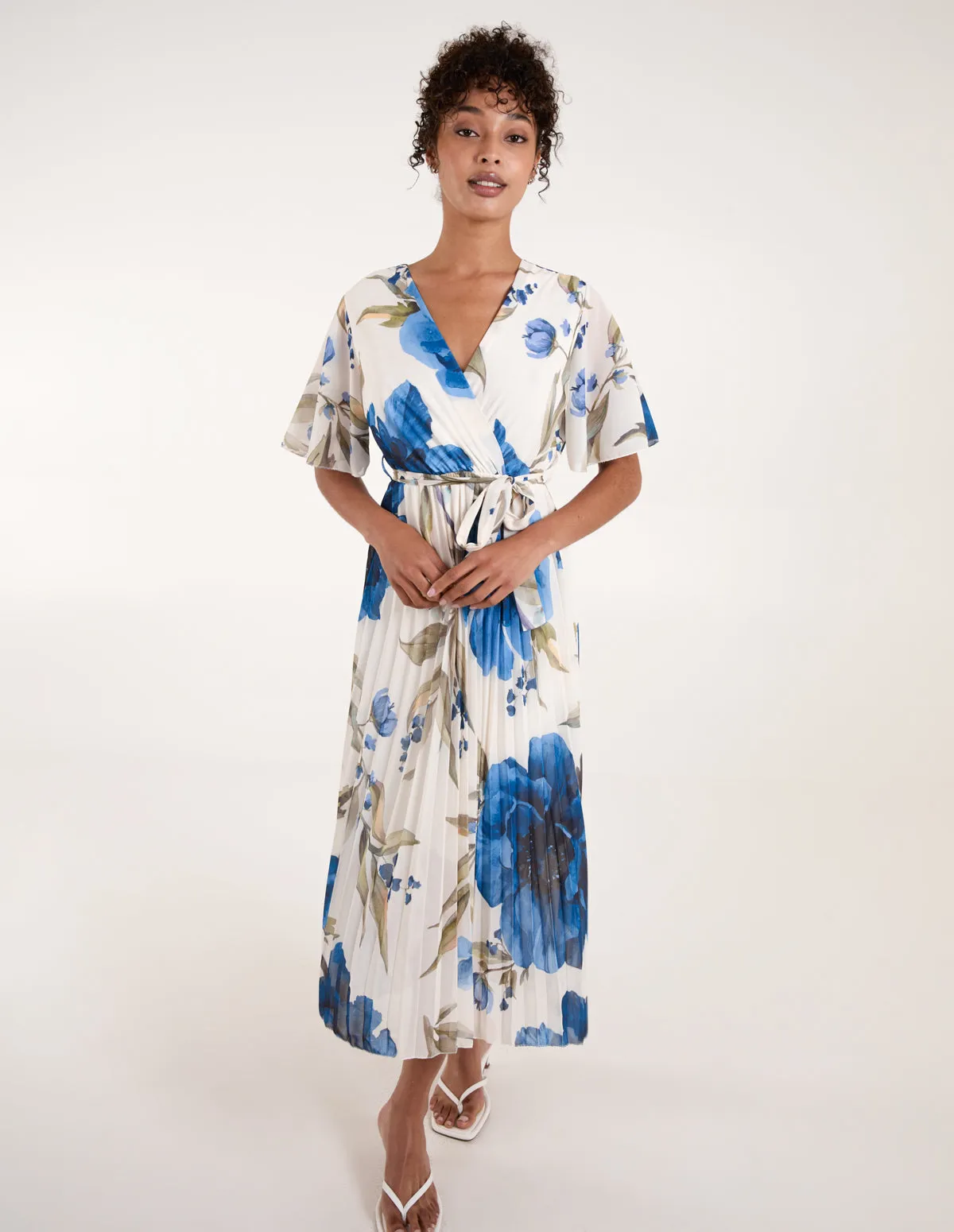 Water Floral Pleated Dress sold by Blue Vanilla product image thumbnail 3