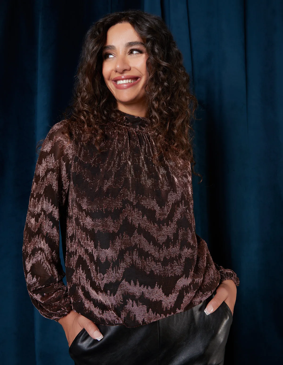 High Neck Puff Ball Top sold by Blue Vanilla