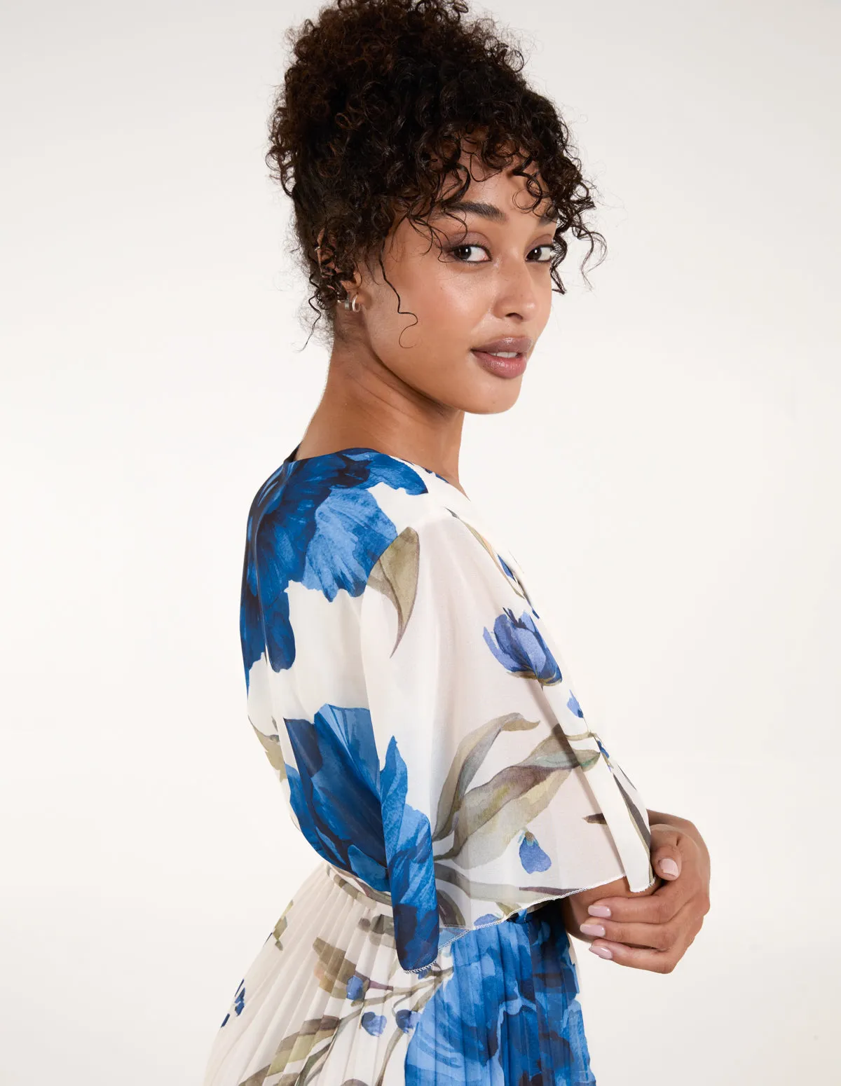 Water Floral Pleated Dress sold by Blue Vanilla product image thumbnail 4